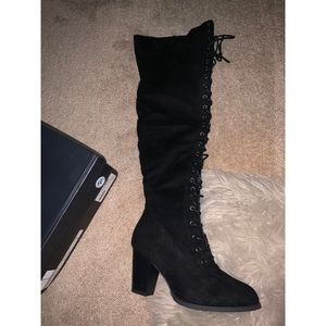 Brand New Black, Knee High Fashion Nova Boots